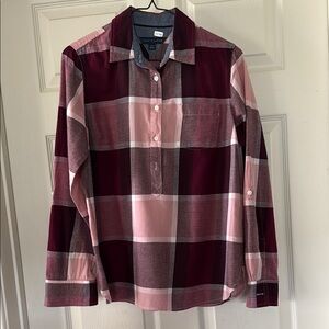 Tommy Hilfiger Burgundy and Pink Checkered flannel Shirt size s/p